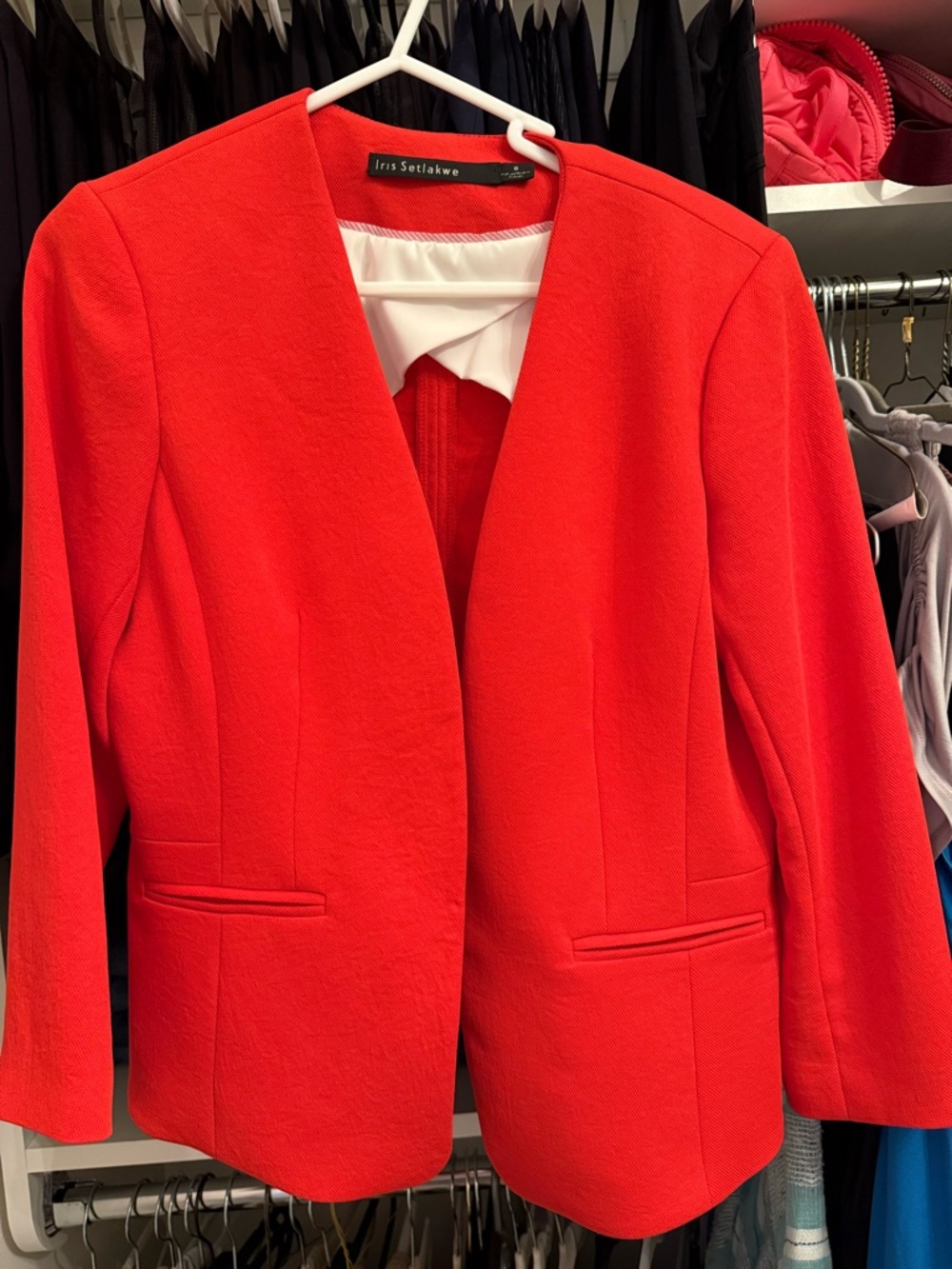 Iris Setlakwe Bold Red Open-Front Blazer
